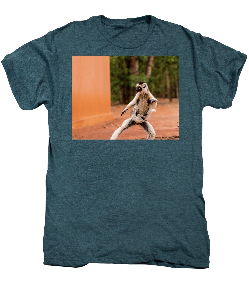 Lemur Men's Premium T-Shirt featuring the photograph Kung Fu Mom by Alex Lapidus