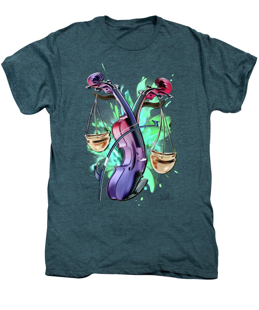 Libra Men's Premium T-Shirt featuring the mixed media Libra by Melanie D