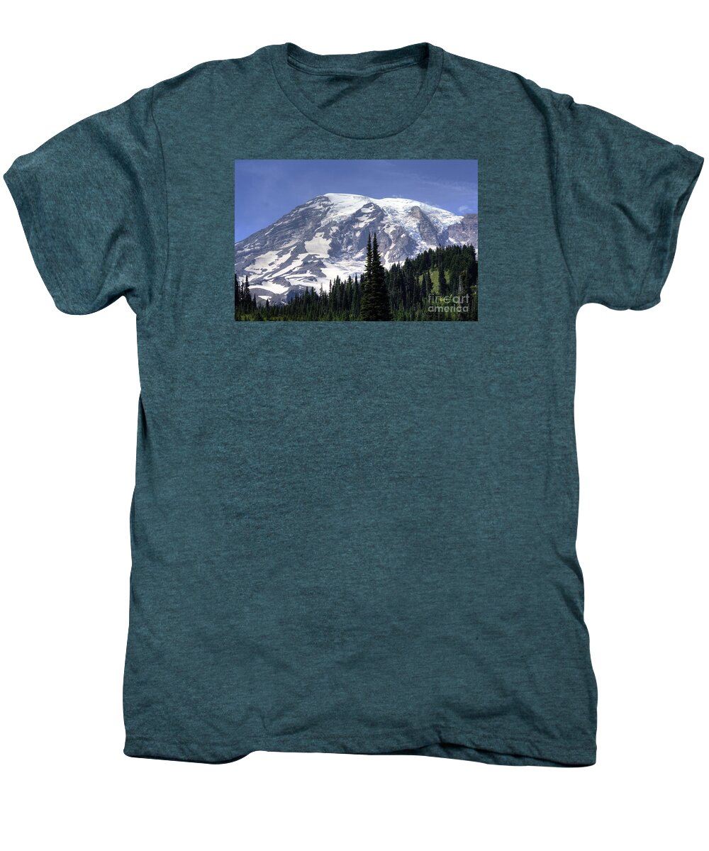 Hdr. Altered Men's Premium T-Shirt featuring the photograph Mount Rainier by Chris Anderson