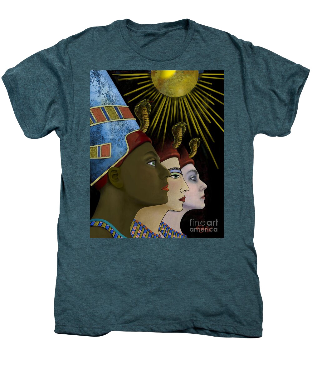 Aten Men's Premium T-Shirt featuring the digital art My Name is Nefertiti. My Name by Carol Jacobs