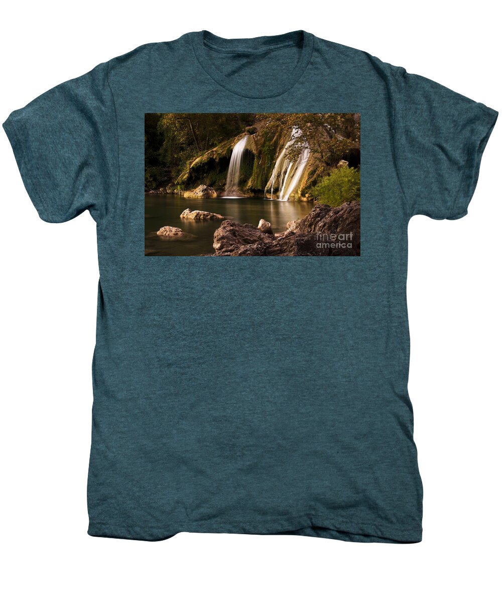 Turner Falls Men's Premium T-Shirt featuring the photograph Peaceful Day at Turner Falls by Tamyra Ayles