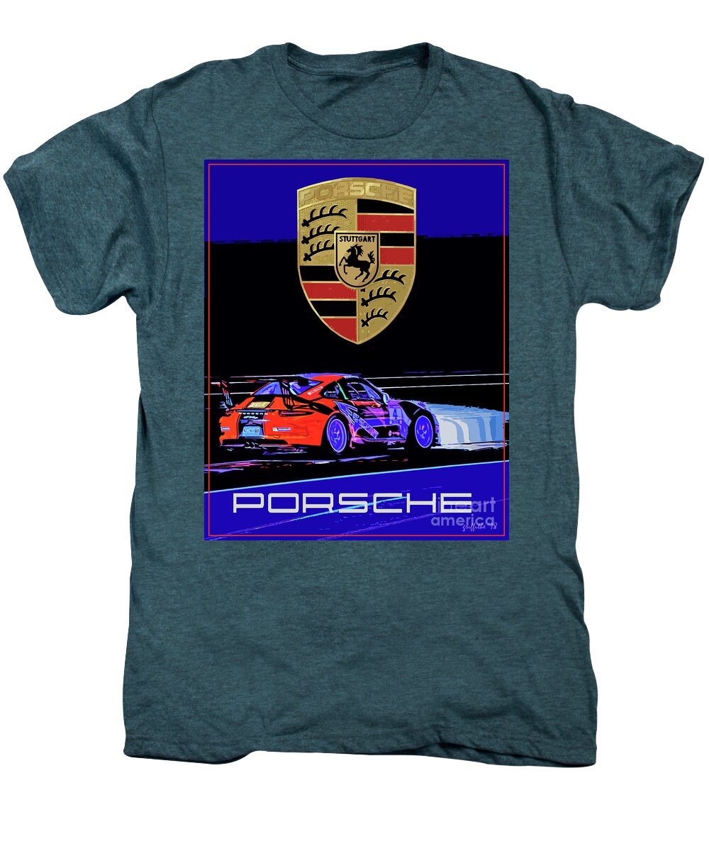 Porsche Men's Premium T-Shirt featuring the photograph Porsche GT poster by Tom Griffithe