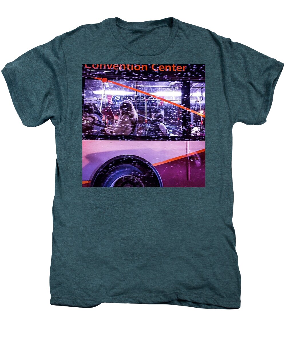 City Men's Premium T-Shirt featuring the photograph Rush Hour On A Rainy Monday Evening In by Sandy Major Photography