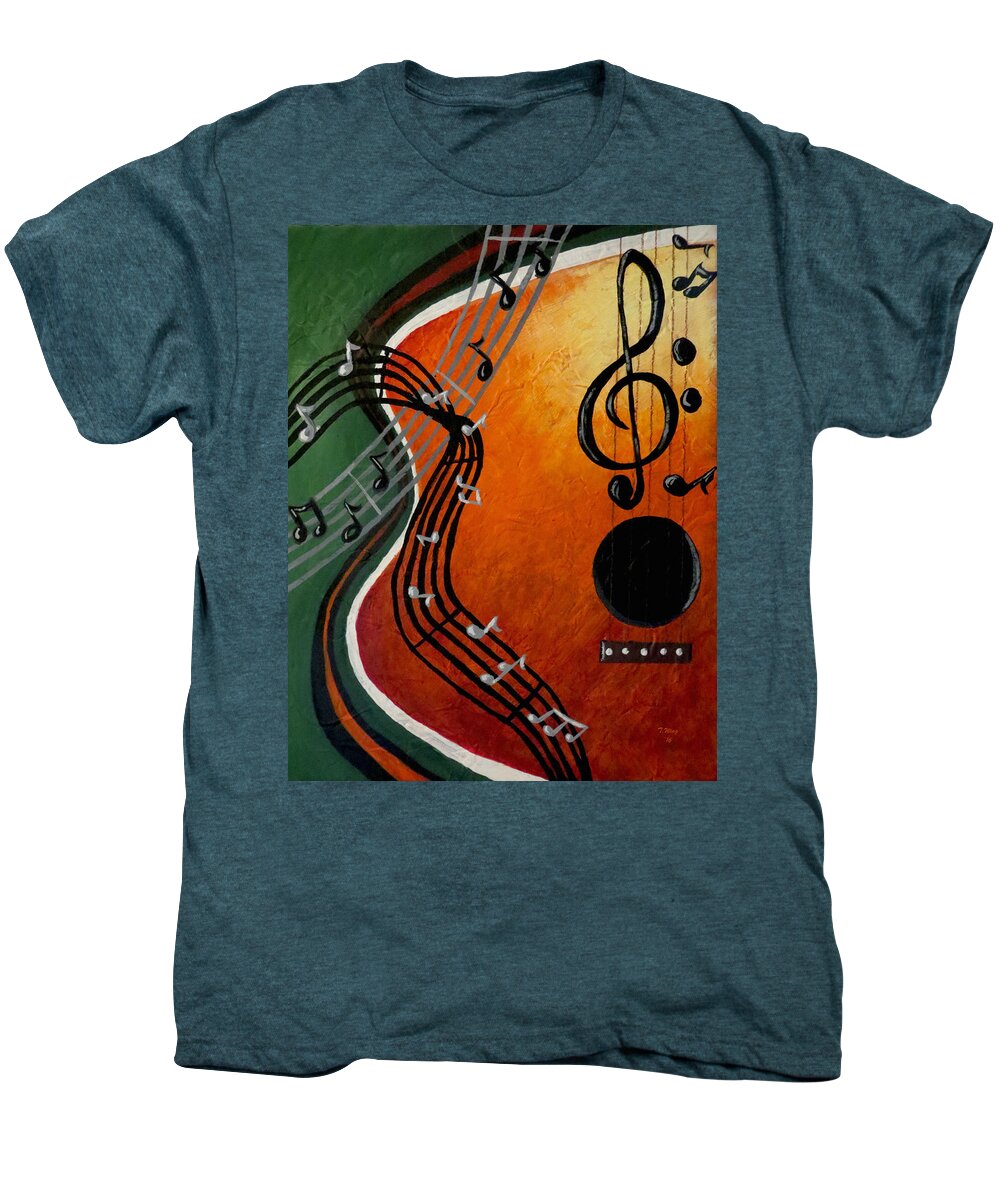 Acoustic Men's Premium T-Shirt featuring the painting Serenade by Teresa Wing