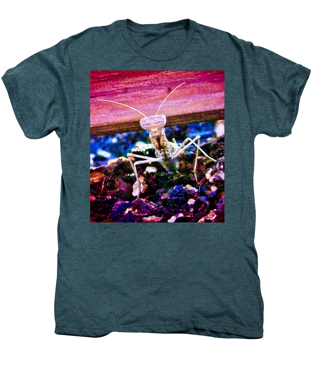Arizona Men's Premium T-Shirt featuring the photograph Sonoran Desert Ground Mantis by Judy Kennedy