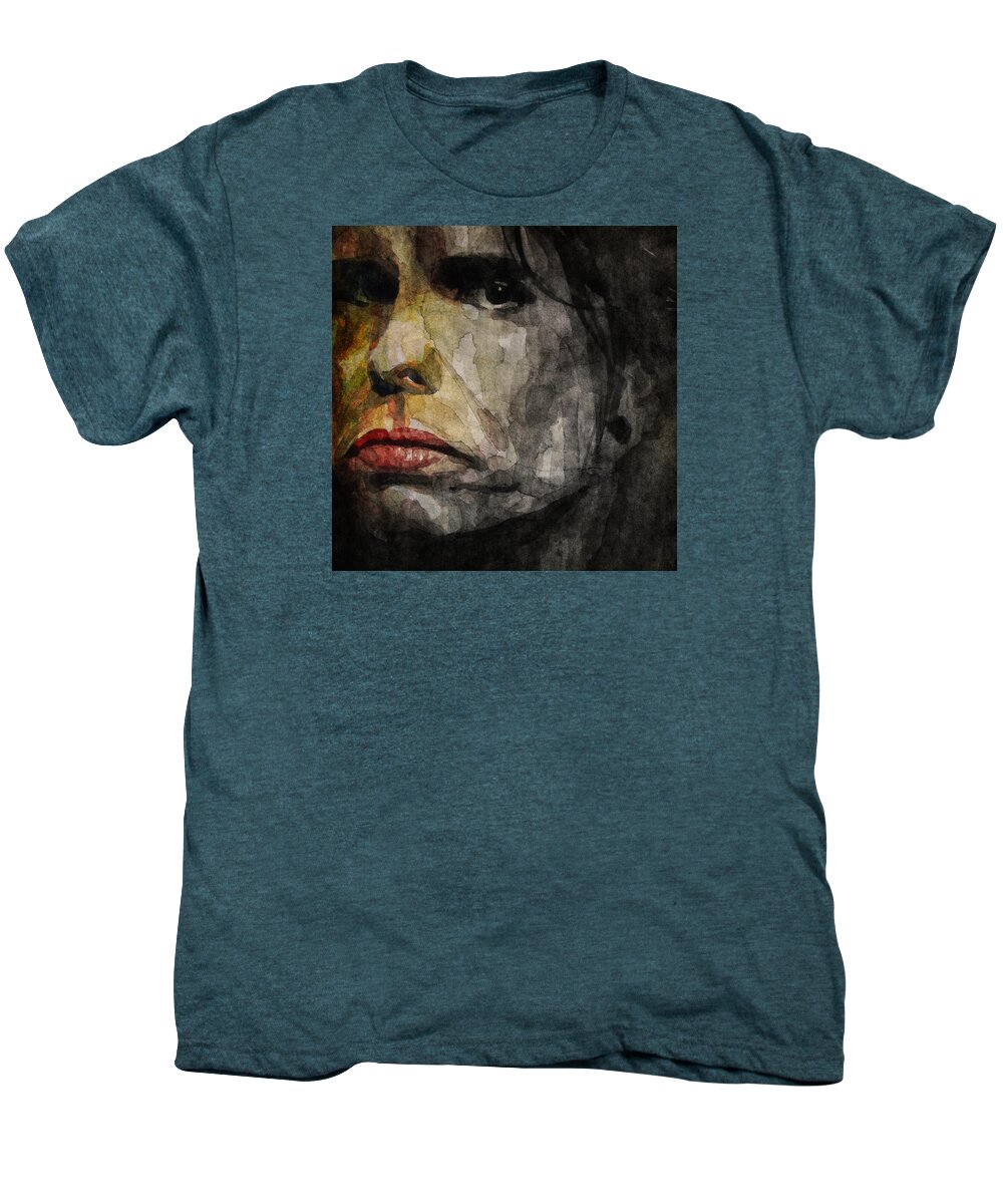 Steven Tyler Men's Premium T-Shirt featuring the painting Steven Tyler by Paul Lovering