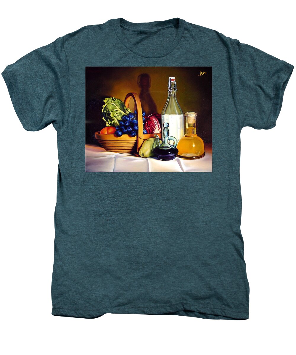 Grapes Men's Premium T-Shirt featuring the painting Still Life in Oil by Patrick Anthony Pierson