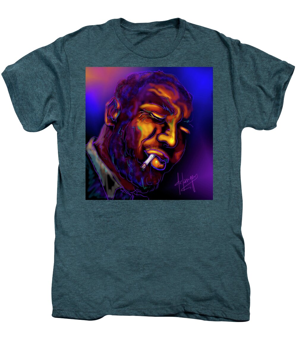 Guitar Men's Premium T-Shirt featuring the painting Thelonious My Old Friend by DC Langer