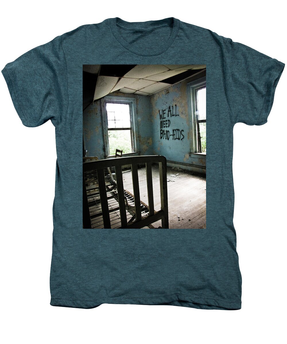 Abandoned Men's Premium T-Shirt featuring the photograph We All Need Band-Aids by Jessica Brawley
