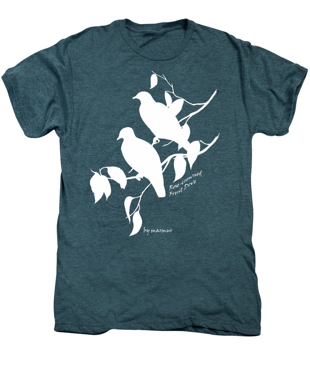 Rose Crowned Men's Premium T-Shirt featuring the painting White Doves by The one eyed Raven
