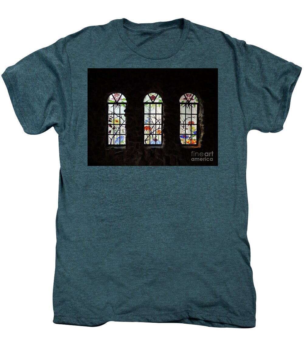 Bishop's Castle Men's Premium T-Shirt featuring the photograph Windows at Bishop's Castle by Cristophers Dream Artistry