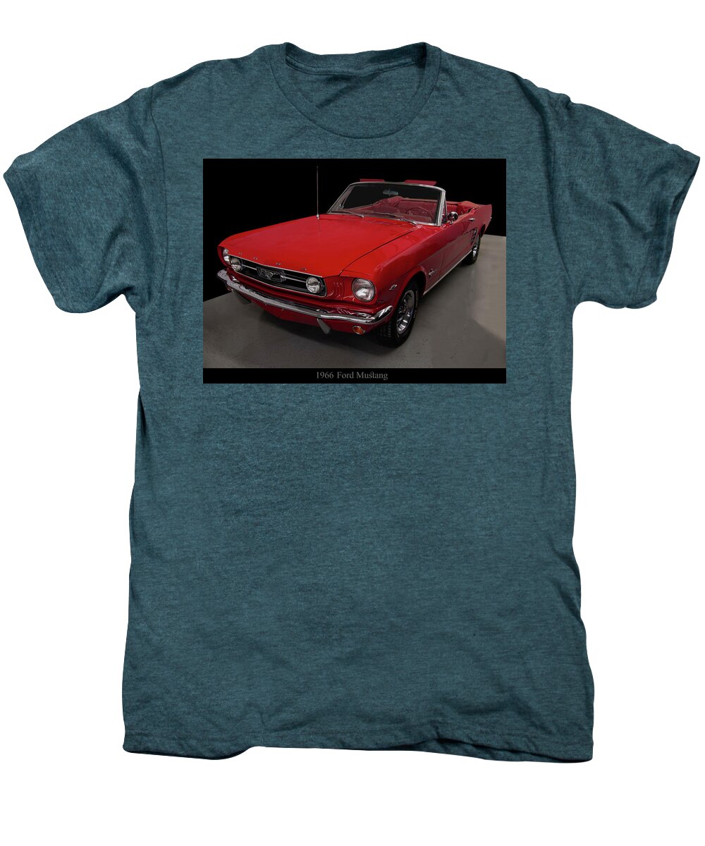 1960s Cars Men's Premium T-Shirt featuring the photograph 1966 Ford Mustang Convertible by Flees Photos