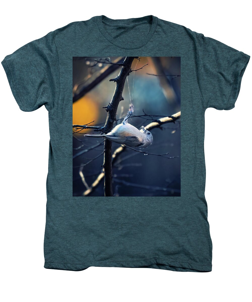 Tufted Titmouse Men's Premium T-Shirt featuring the photograph Tufted Titmouse #2 by Alexander Image