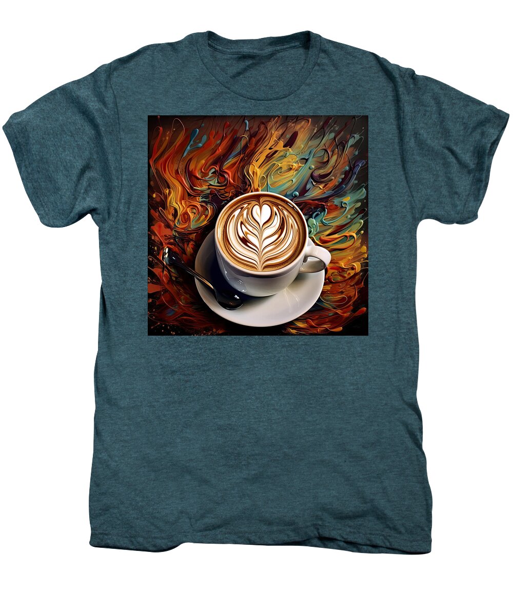 Latte Art Men's Premium T-Shirt featuring the digital art Coffee Lover by Lourry Legarde