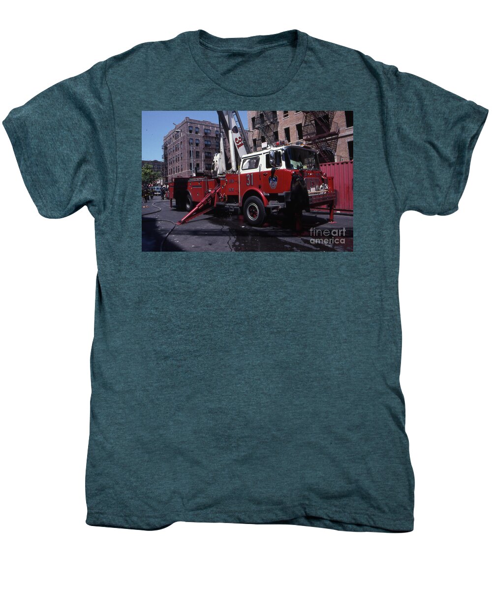 Fdny Men's Premium T-Shirt featuring the photograph FDNY Tower Ladder 31 by Steven Spak