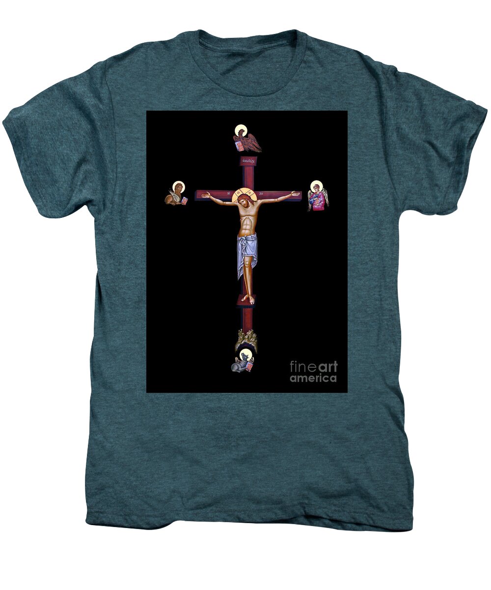 Black Men's Premium T-Shirt featuring the photograph Holy Crucifixion in Black by Munir Alawi
