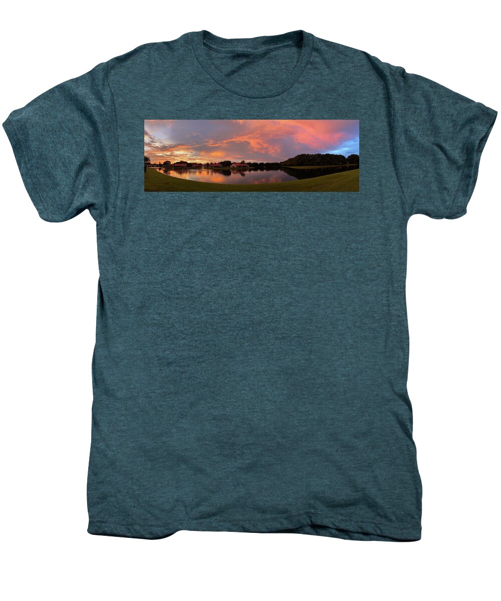 Lake Men's Premium T-Shirt featuring the photograph Lake At Sunset by Arlene Carmel