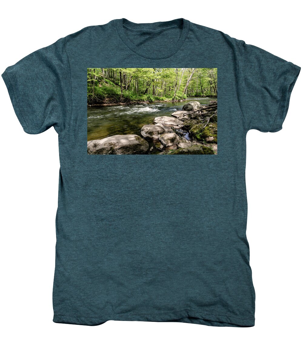 Musconetcong River Reservation Men's Premium T-Shirt featuring the photograph Musconetcong River 1 by Steven Richman
