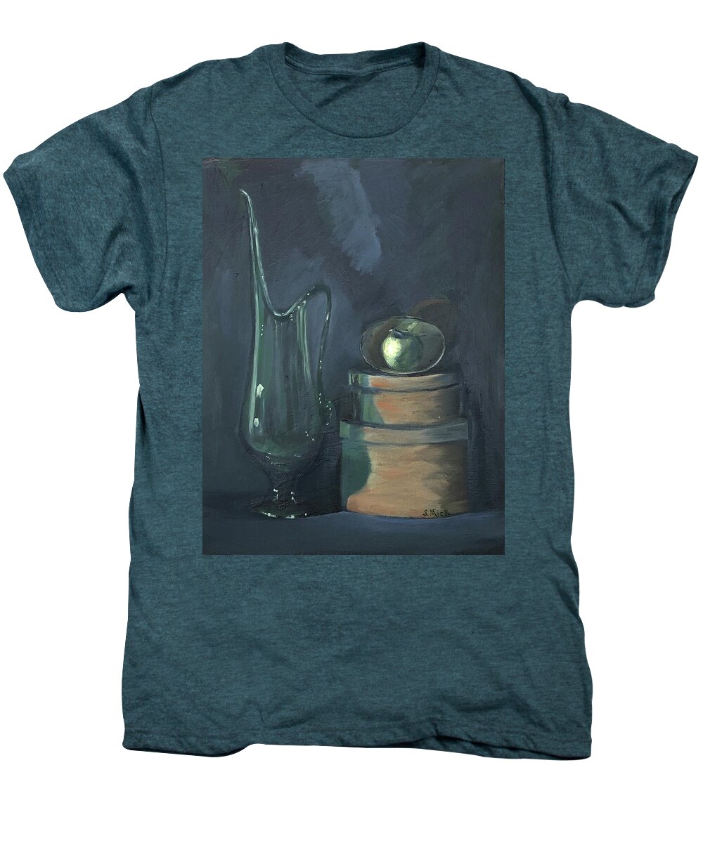Sharon Mick Men's Premium T-Shirt featuring the painting My Secret Apple by Sharon Mick