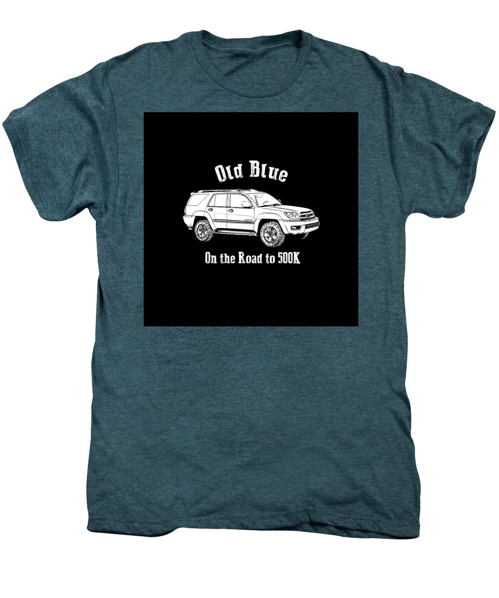 Old Blue Men's Premium T-Shirt featuring the photograph Old Blue - White Lettering by Peter Tellone