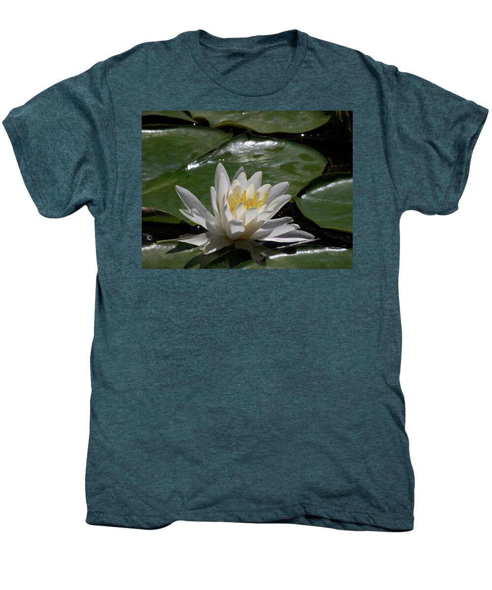 Water Liliy Men's Premium T-Shirt featuring the photograph Pond Lily by Adria Trail