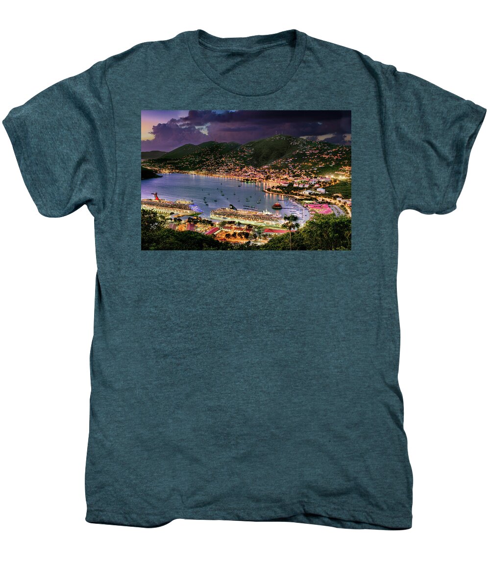 Hdr Men's Premium T-Shirt featuring the photograph St Thomas Nights by Gary Felton