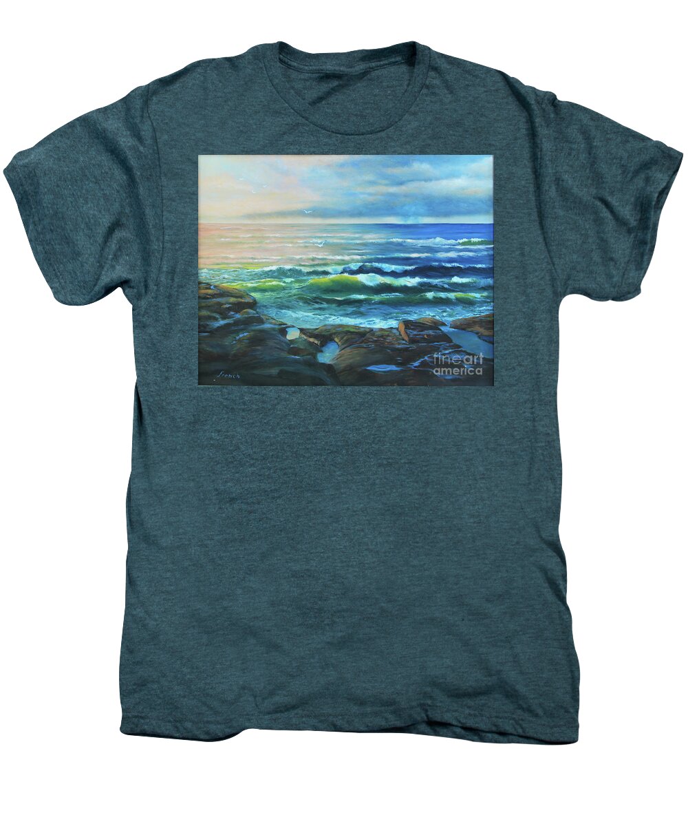 Oregon Men's Premium T-Shirt featuring the painting Sunrise After the Storm by Jeanette French