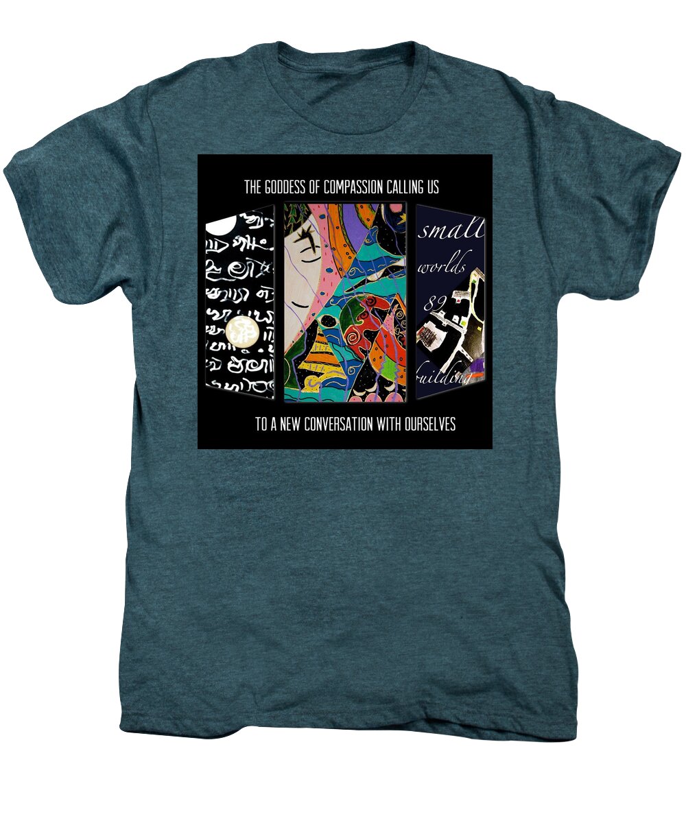  Men's Premium T-Shirt featuring the mixed media The Goddess of Compassion by Clarity Artists