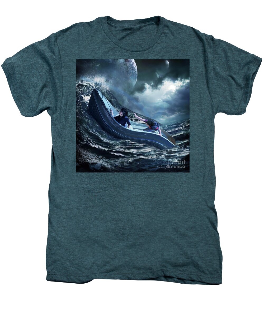  Men's Premium T-Shirt featuring the digital art The Rowboat by Sharon Beth