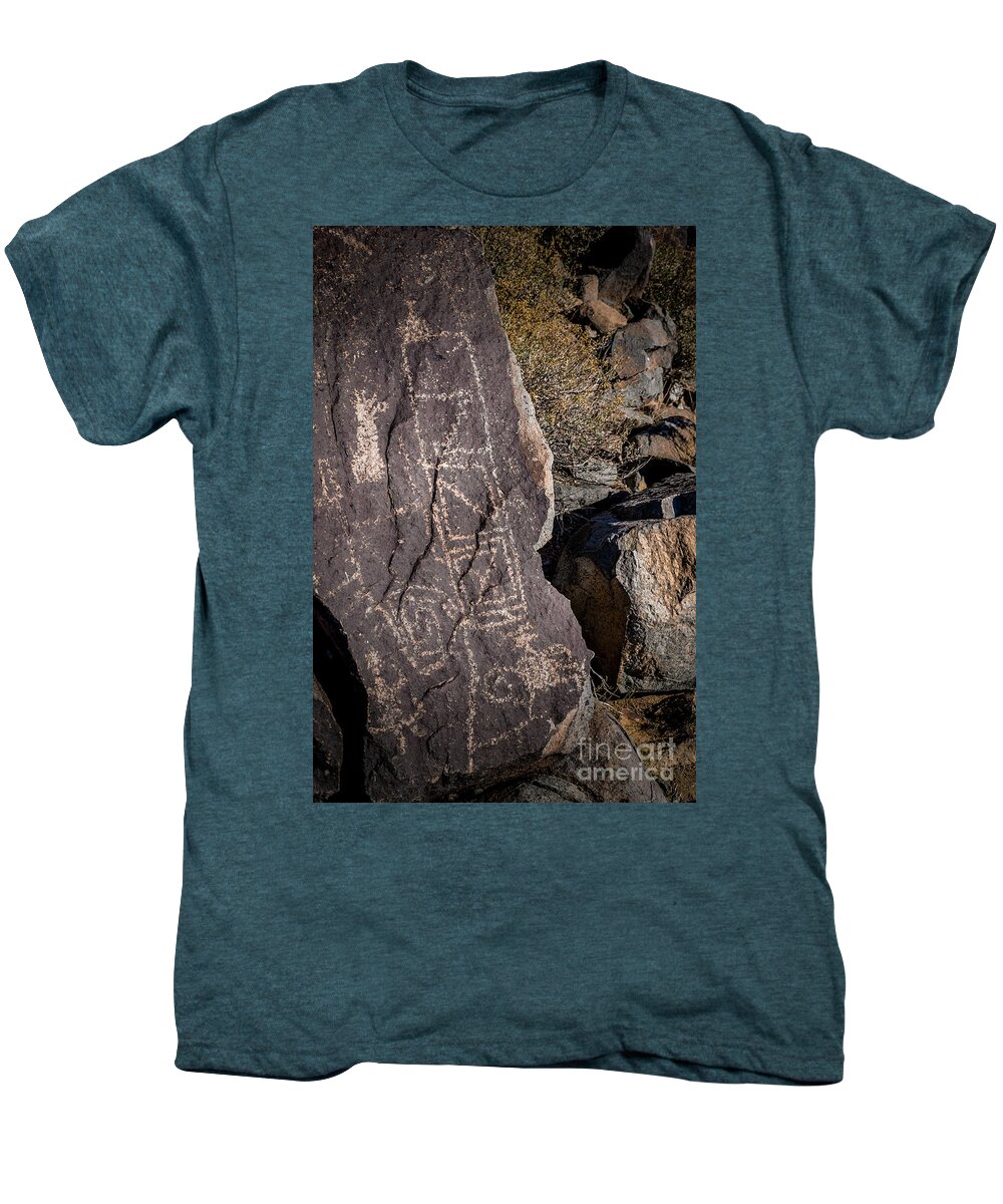 Ancient Men's Premium T-Shirt featuring the photograph Three Rivers Petroglyphs #7 by Blake Webster