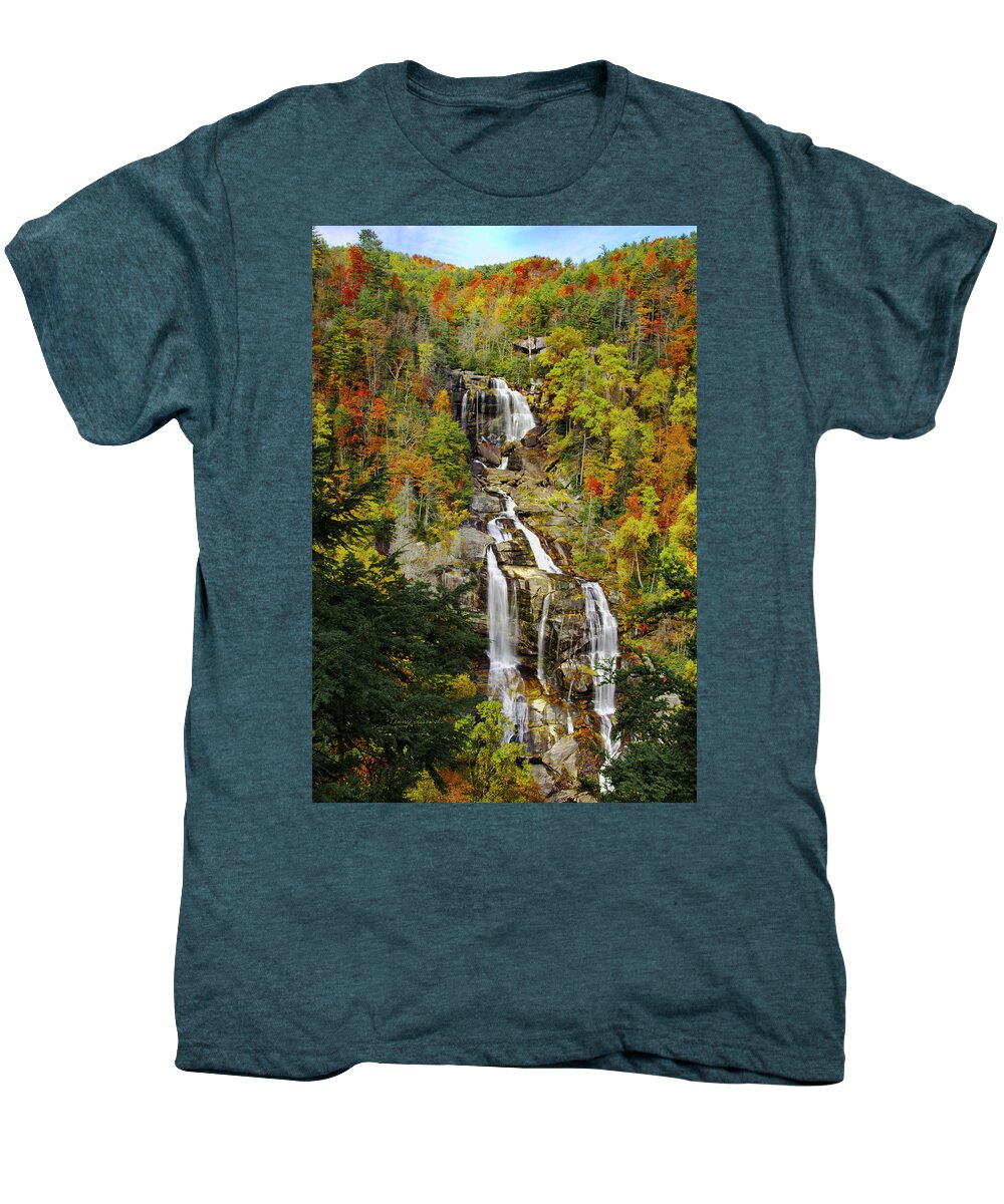 : Penny Lisowski Men's Premium T-Shirt featuring the photograph Whitewater Falls by Penny Lisowski