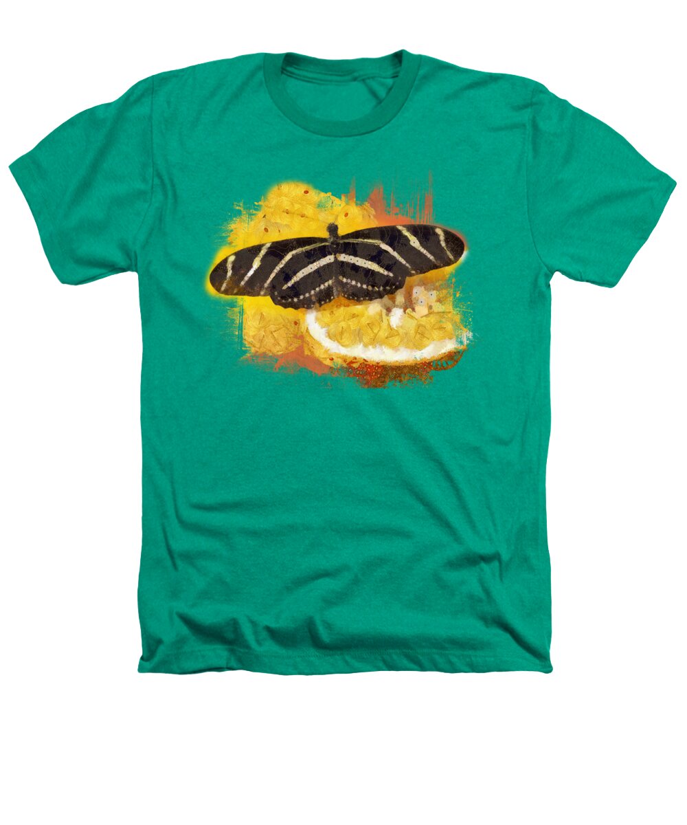 Zebra Butterfly Heathers T-Shirt featuring the digital art Beautiful Zebra Butterfly by Elisabeth Lucas