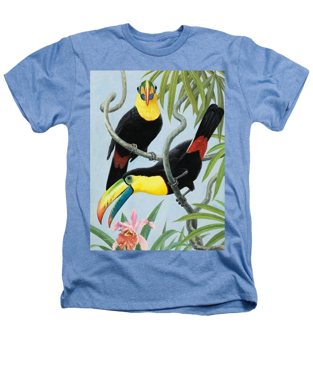 Birds Nest Heathers T-Shirt featuring the painting Big-beaked Birds by RB Davis