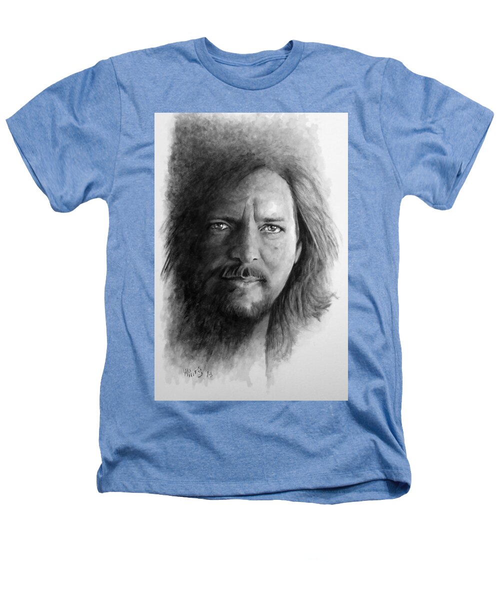 Black And White Heathers T-Shirt featuring the painting Black and White Vedder by William Walts