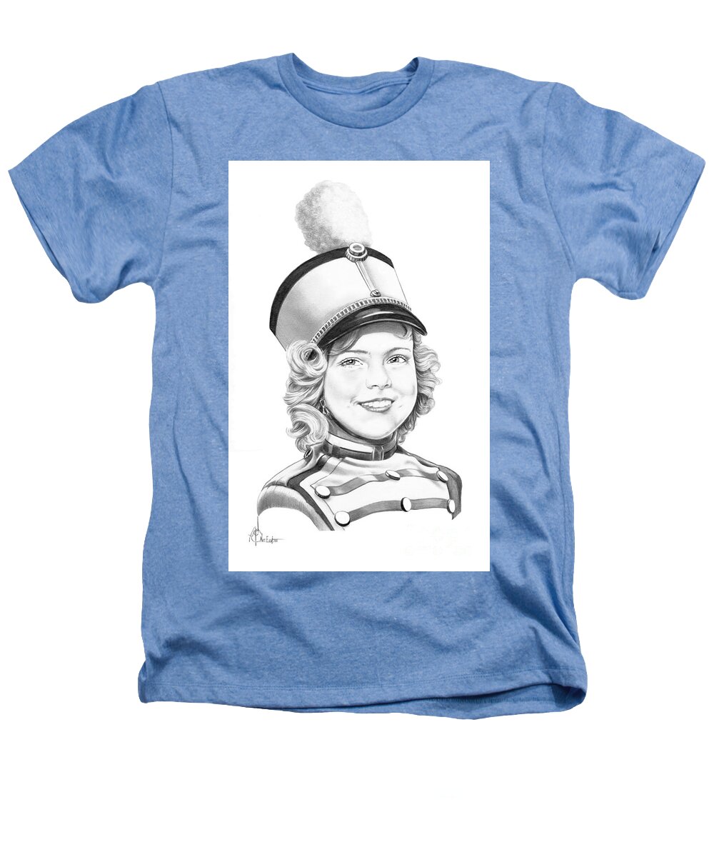 Pencil Heathers T-Shirt featuring the drawing Shirley Temple by Murphy Elliott