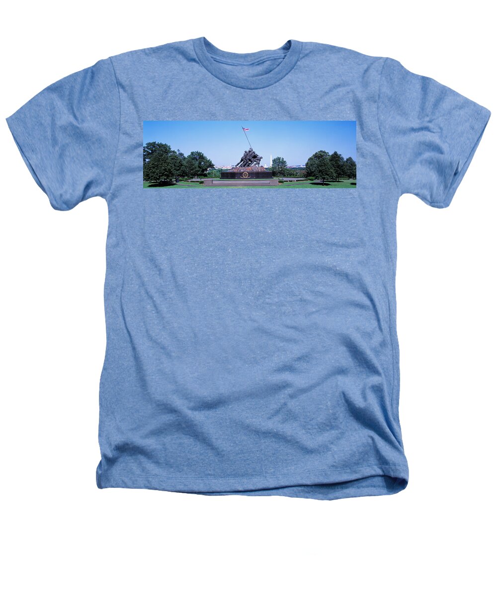Photography Heathers T-Shirt featuring the photograph War Memorial With Washington Monument by Panoramic Images