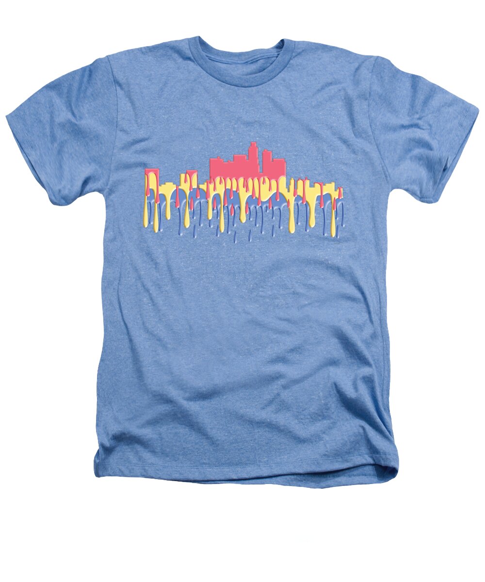 Los Angeles California Skyline Heathers T-Shirt featuring the digital art Los Angeles CA Skyline #3 by Marlene Watson