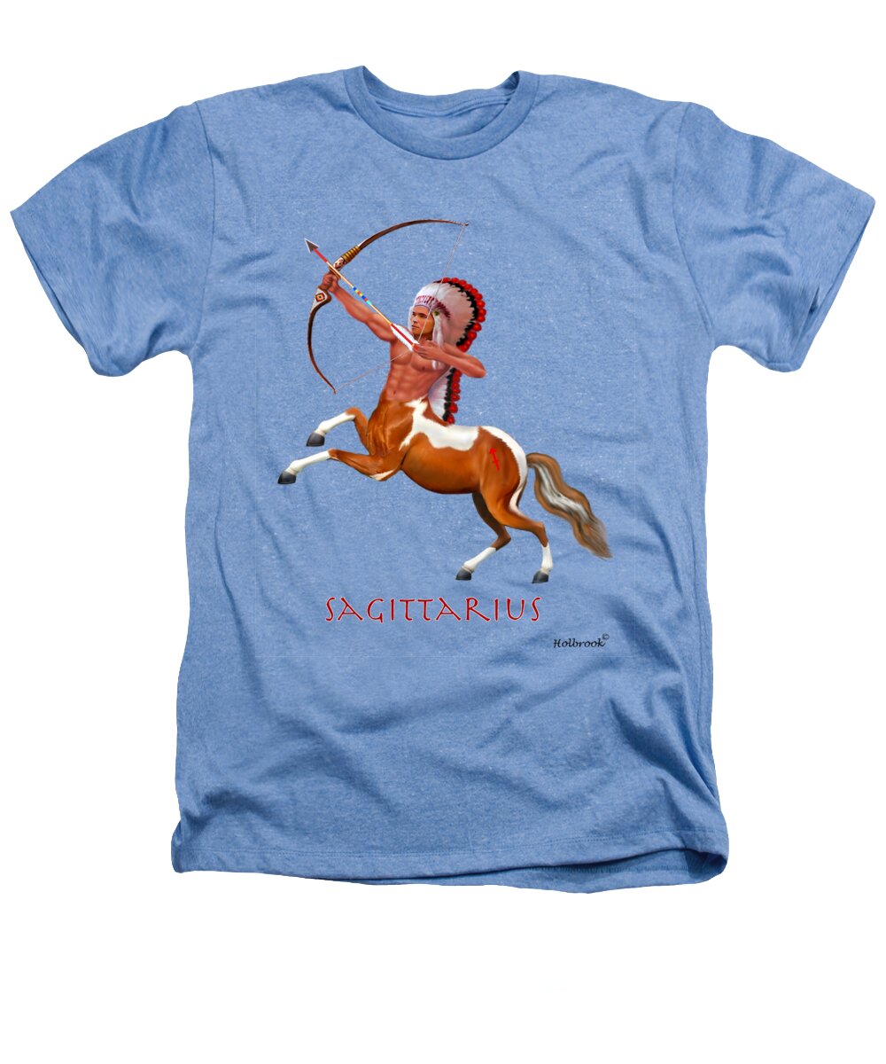 Sagittarius Heathers T-Shirt featuring the digital art Native American Sagittarius by Glenn Holbrook
