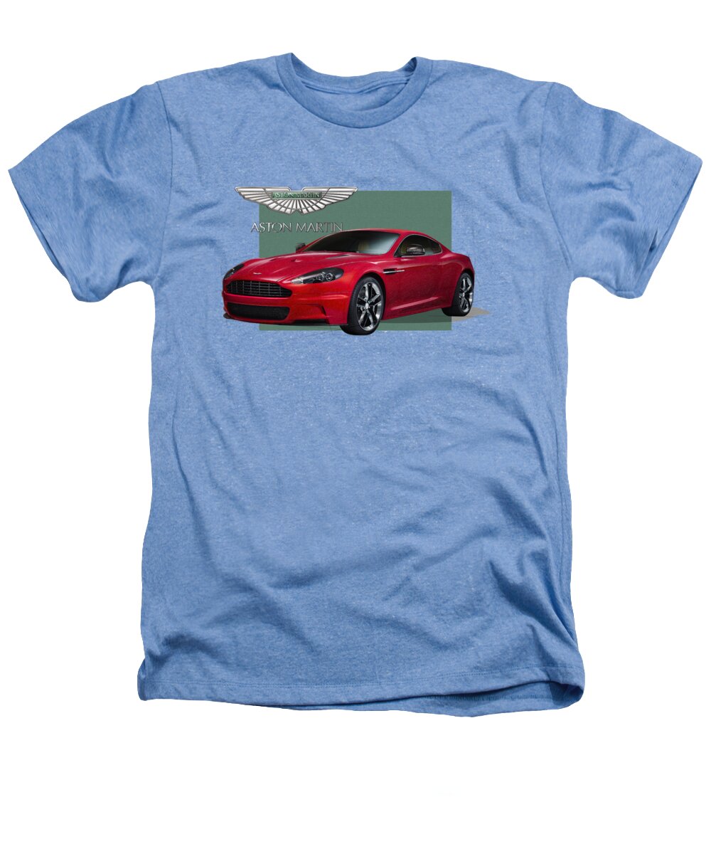 aston Martin By Serge Averbukh Heathers T-Shirt featuring the photograph Aston Martin D B S V 12 with 3 D Badge by Serge Averbukh