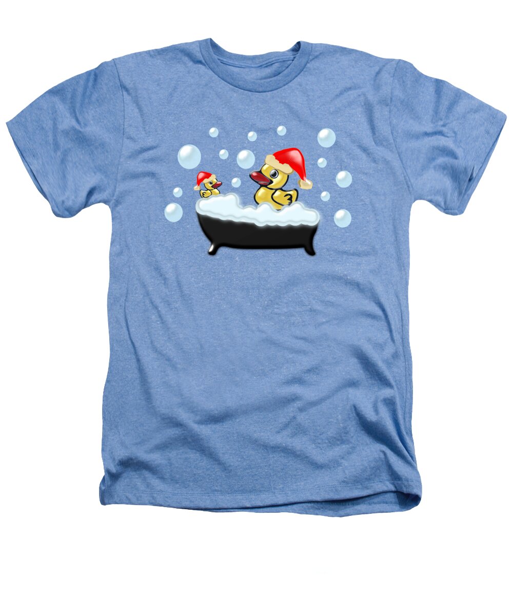 Interior Heathers T-Shirt featuring the mixed media Christmas Ducks by Anastasiya Malakhova