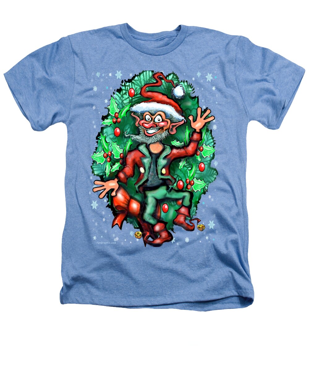 Christmas Heathers T-Shirt featuring the digital art Christmas Elf by Kevin Middleton