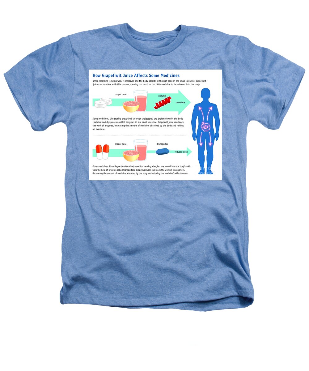 Science Heathers T-Shirt featuring the photograph Grapefruit Juice And Medicine Warning by Science Source