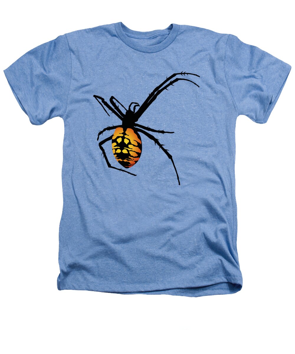 Graphic Animal Heathers T-Shirt featuring the digital art Graphic Spider Black and Yellow Orange by MM Anderson