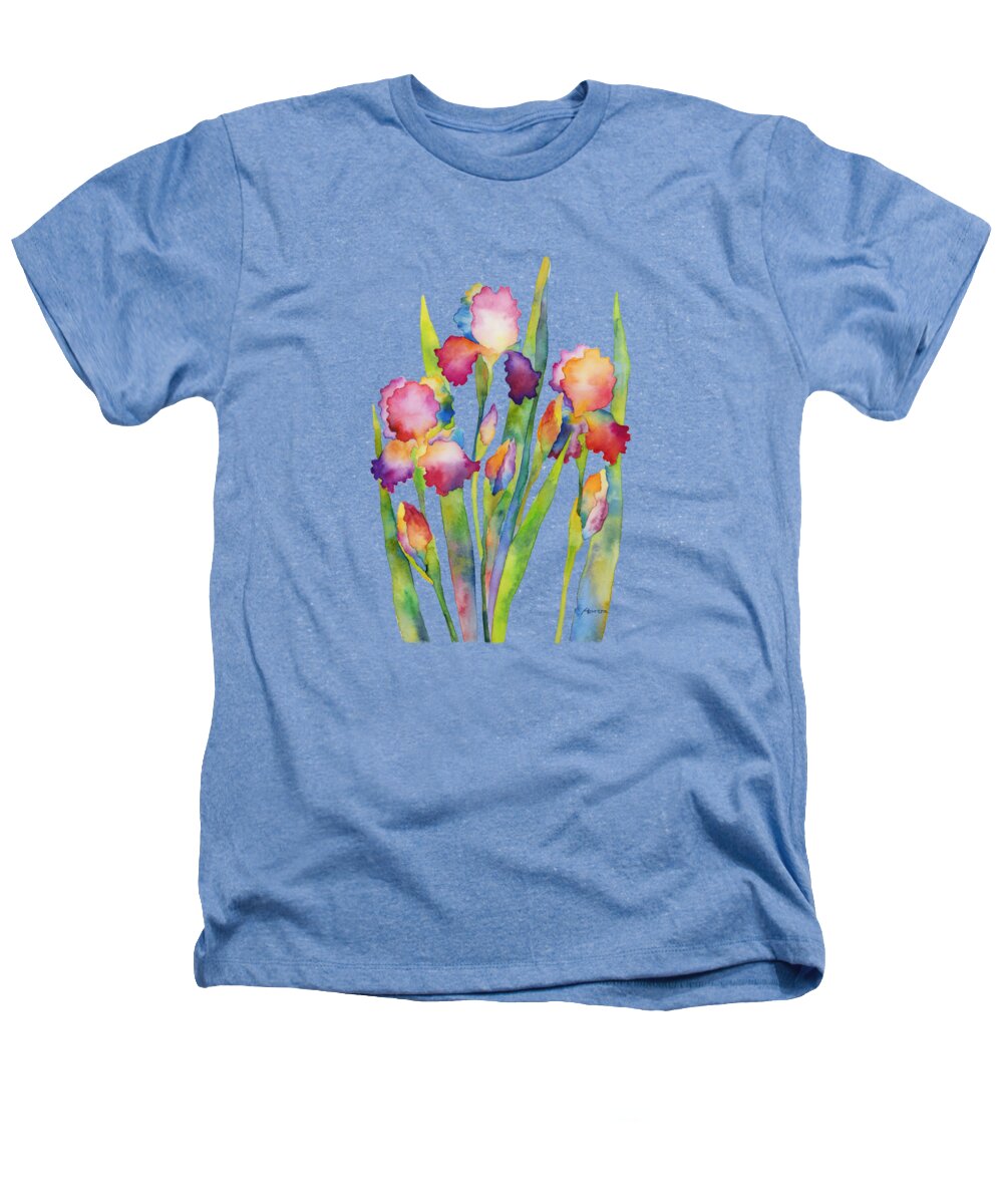 Iris Heathers T-Shirt featuring the painting Iris Elegance by Hailey E Herrera