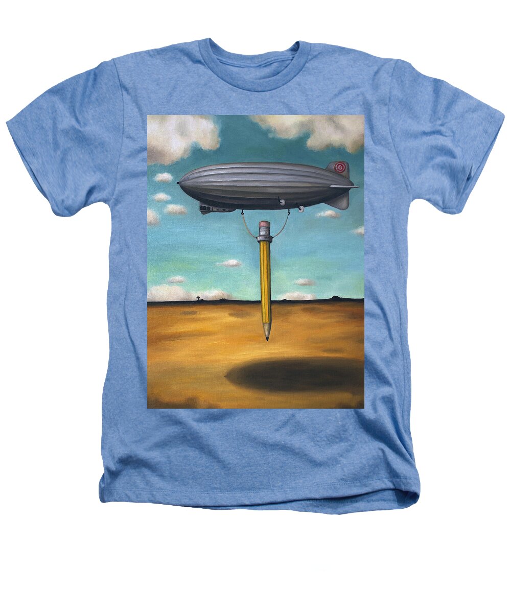 Led Zeppelin Heathers T-Shirt featuring the painting Lead Zeppelin by Leah Saulnier The Painting Maniac