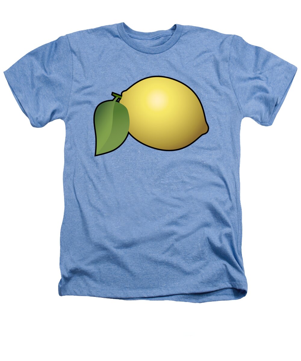 3d Heathers T-Shirt featuring the digital art Lemon fruit outlined by Miroslav Nemecek