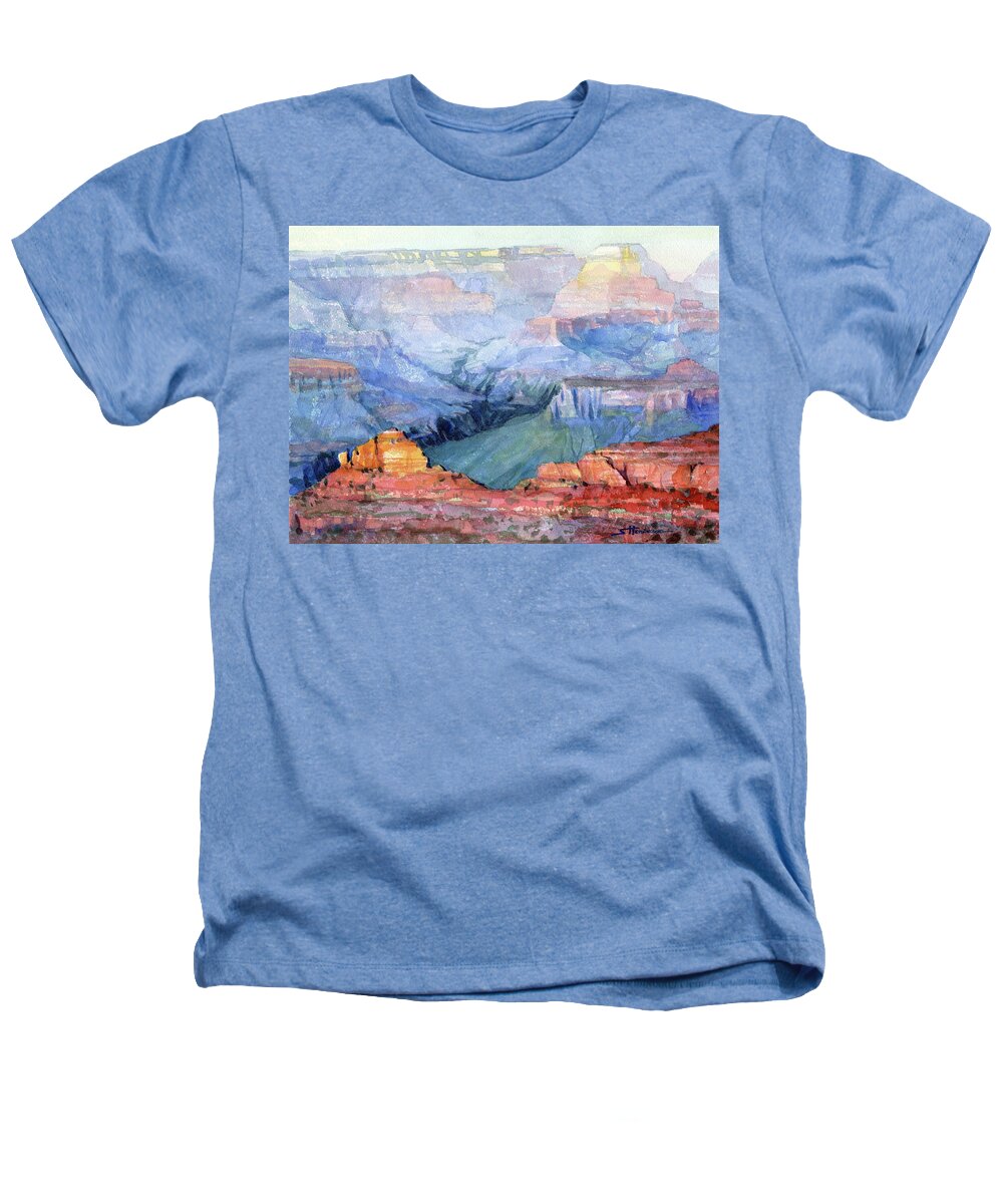 Grand Canyon Heathers T-Shirt featuring the painting Many Hues by Steve Henderson