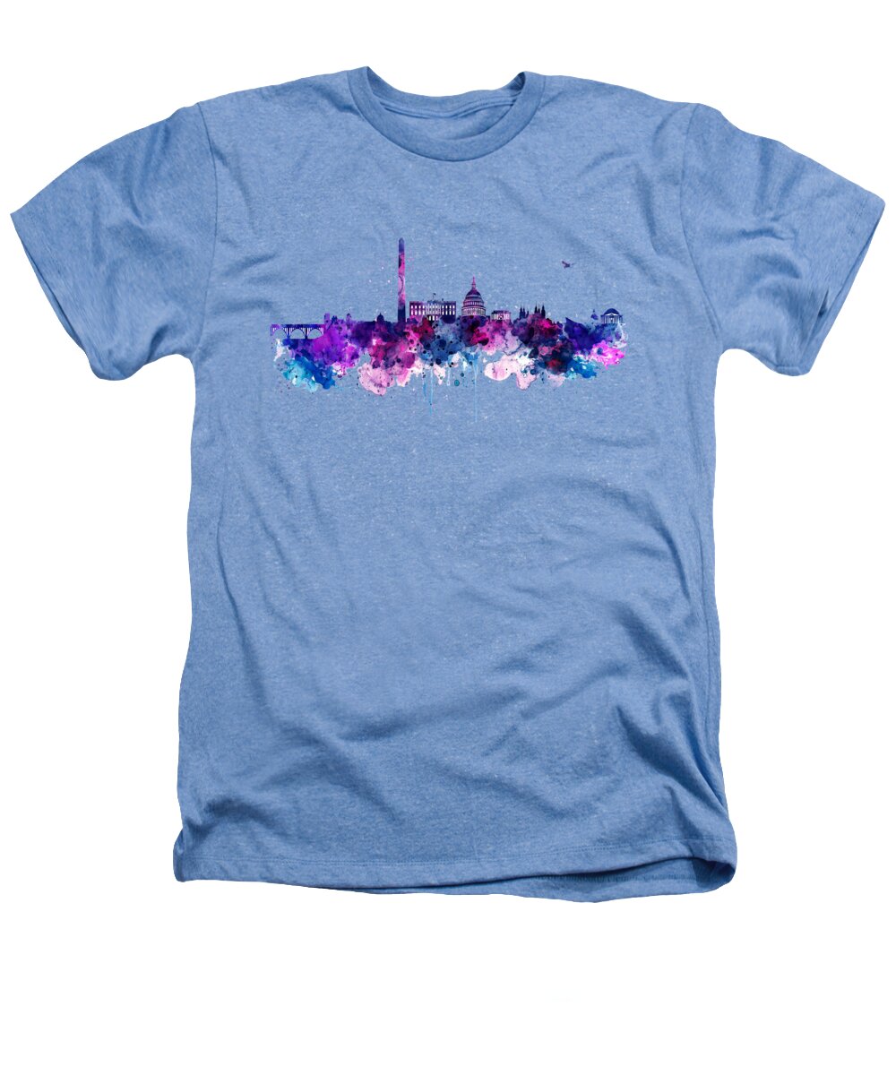 Washington Dc Heathers T-Shirt featuring the painting Washington DC Skyline by Marian Voicu