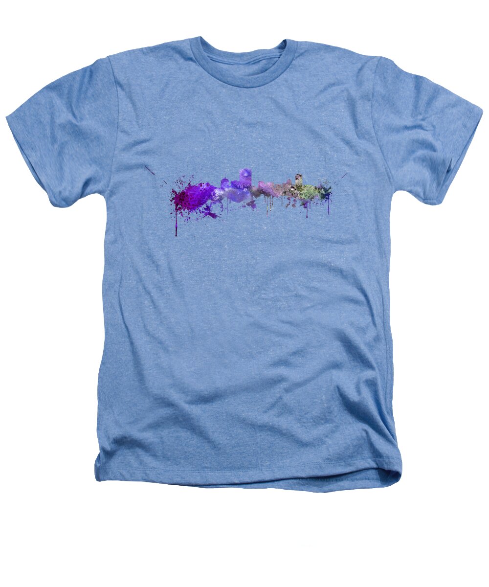 Boston Skyline Heathers T-Shirt featuring the digital art Boston #1 by Erzebet S