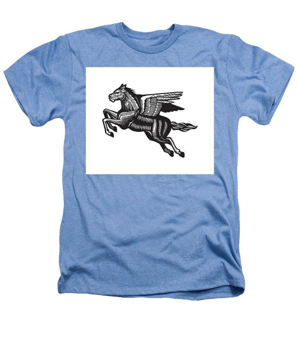 Animal Heathers T-Shirt featuring the drawing Pegasus #1 by CSA Images